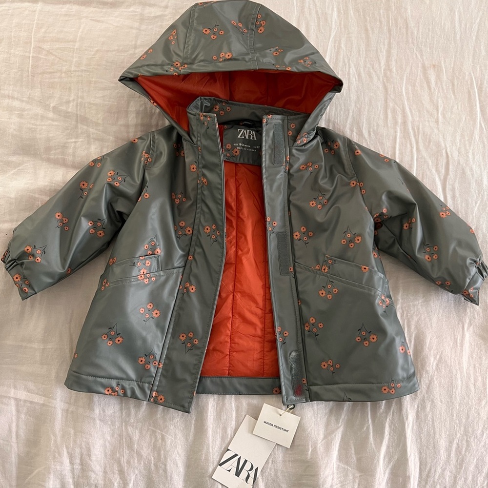 Zara Toddler Girls water resistant coat